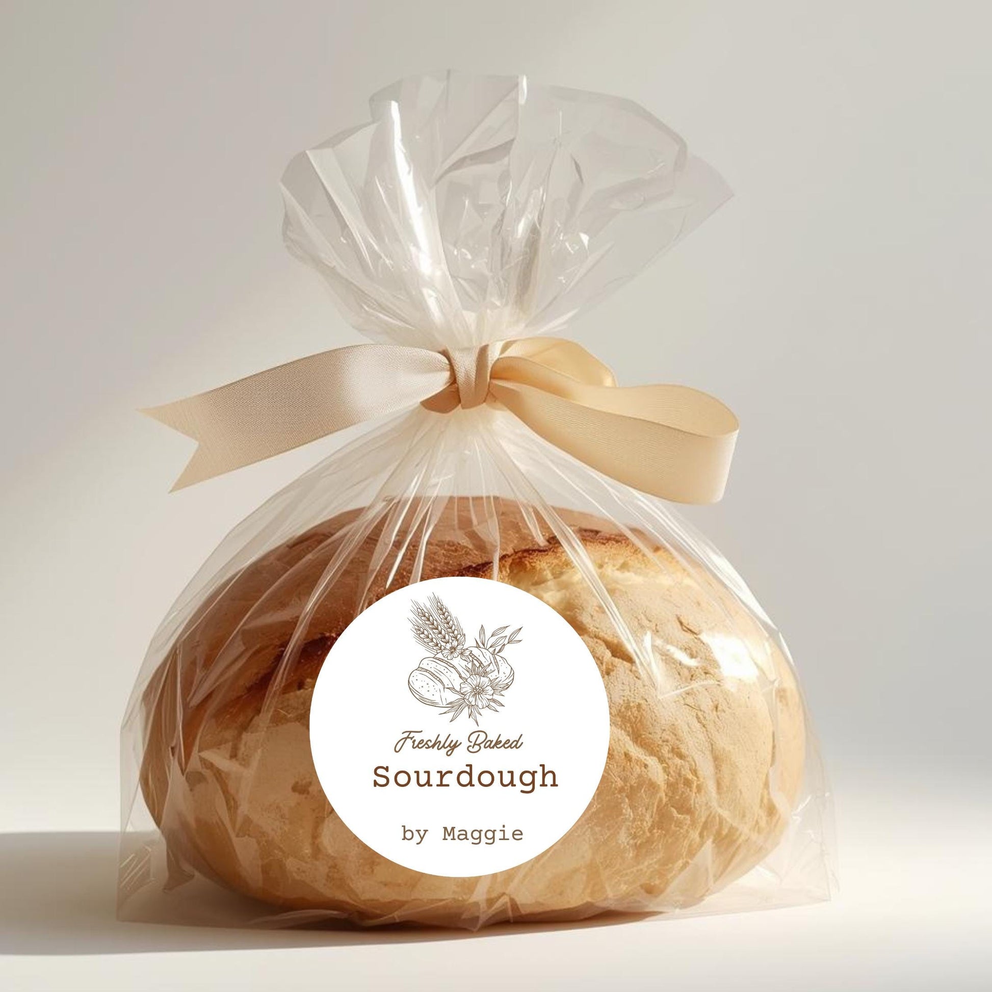 Personalized Freshly Baked Sourdough Stickers, Custom Homemade Small Business Bakery Packaging Labels