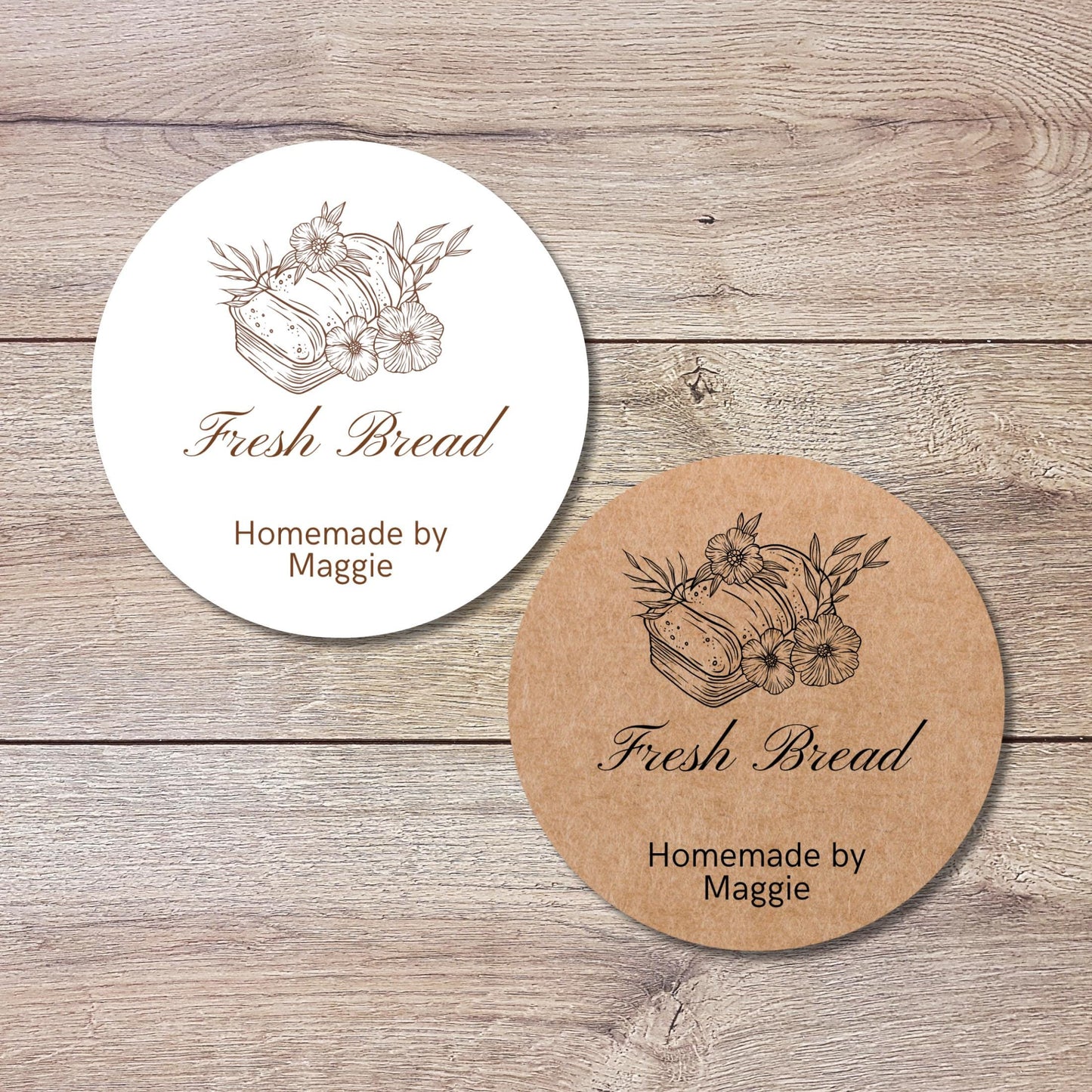 Personalized Fresh Bread Homemade By Stickers, Custom Baking Small Business Bakery Packaging Labels