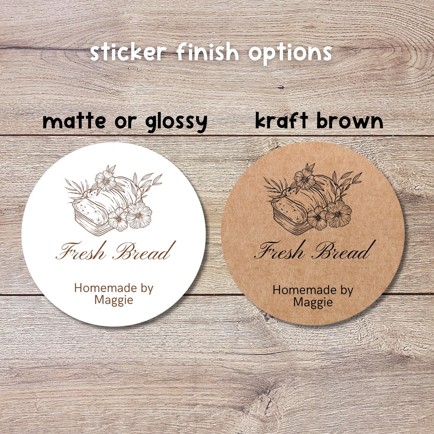 Personalized Fresh Bread Homemade By Stickers, Custom Baking Small Business Bakery Packaging Labels