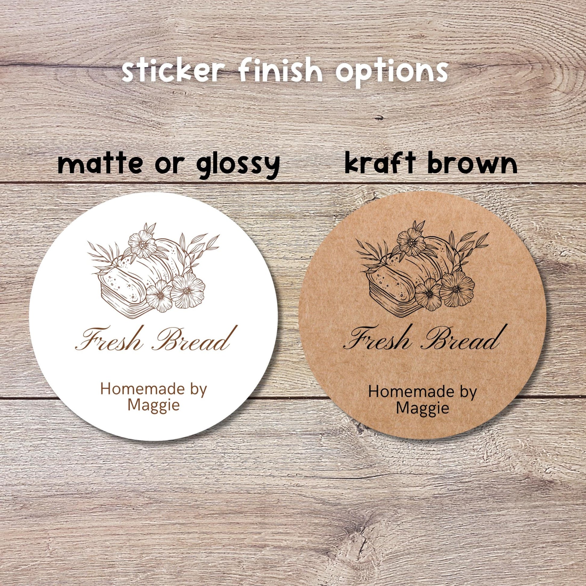 Personalized Fresh Bread Homemade By Stickers, Custom Baking Small Business Bakery Packaging Labels