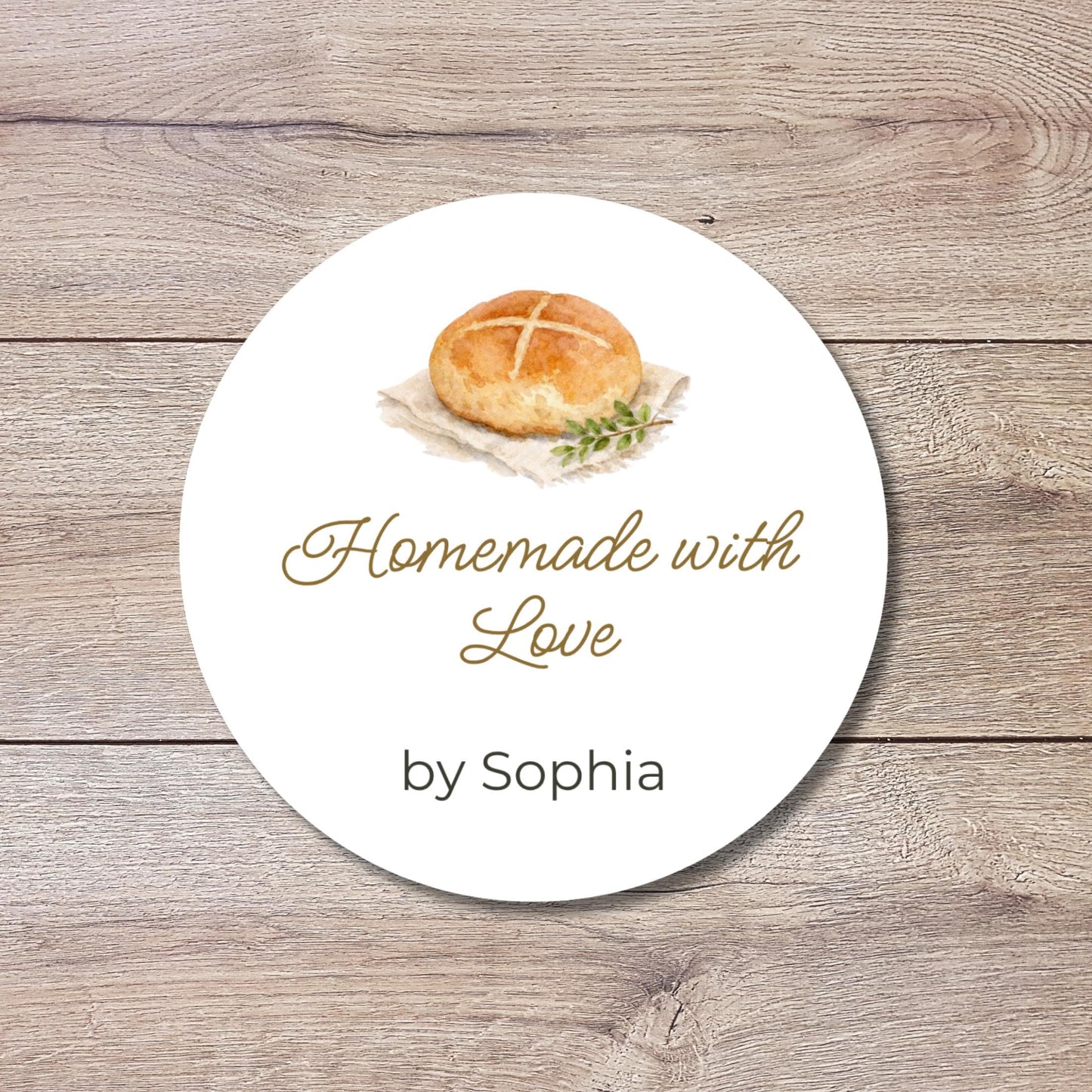 Personalized Homemade with Love Stickers, Customized Baked Goods Small Business Bakery Packaging Labels