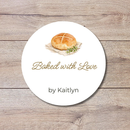 Personalized Homemade with Love Stickers, Customized Baked Goods Small Business Bakery Packaging Labels