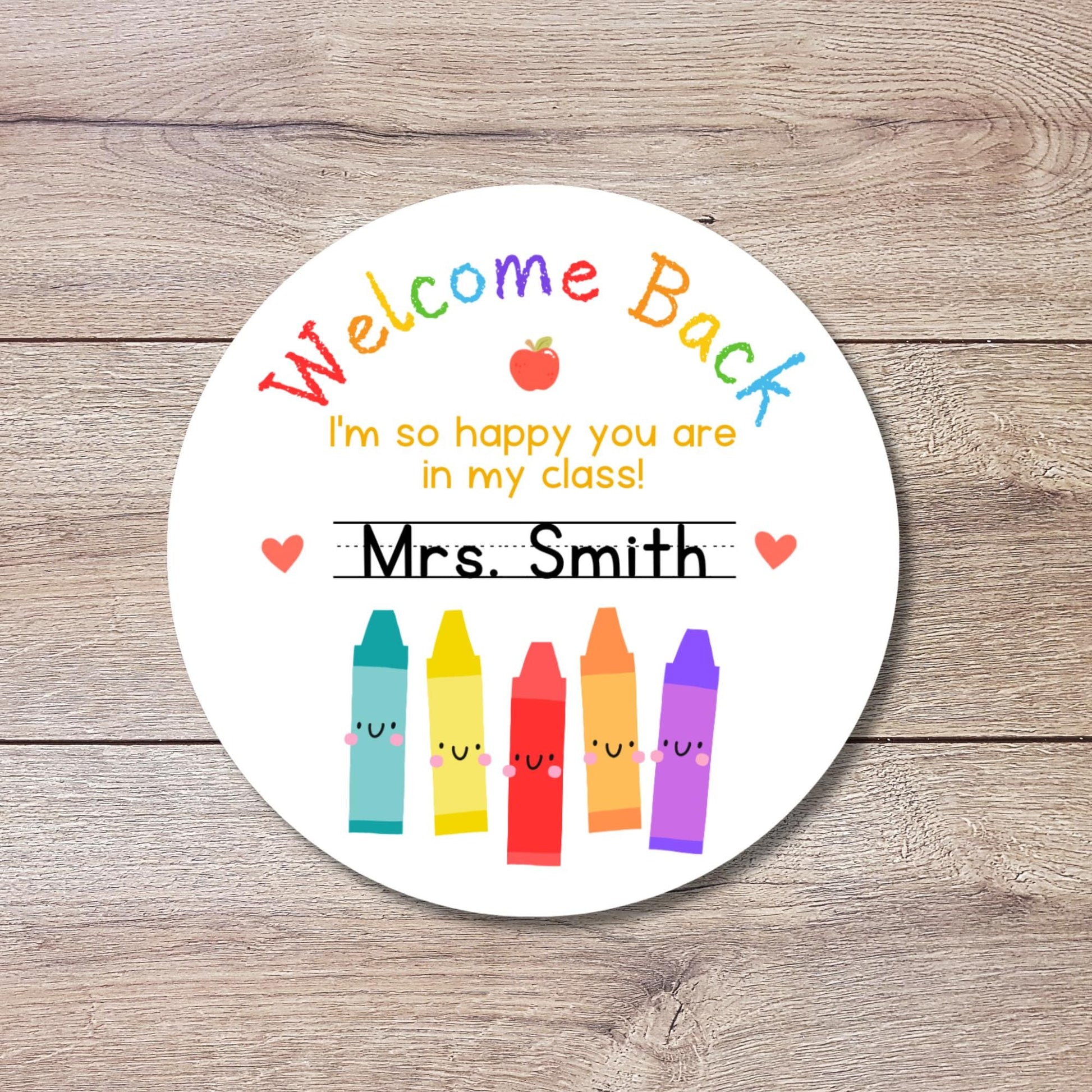 Personalized Welcome to Class First Day of School Labels, Kinder First Second Third Teacher Folder Stickers