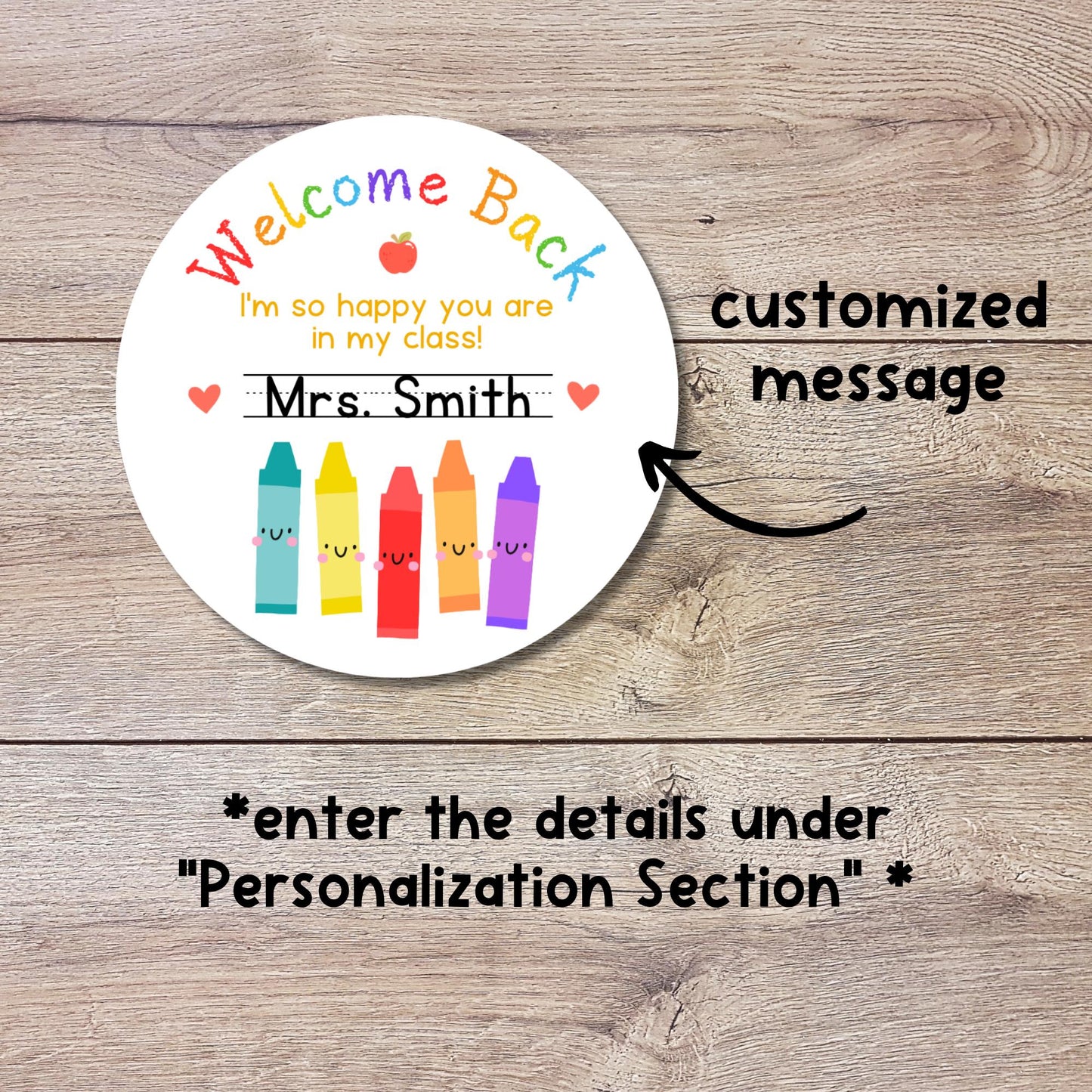 Personalized Welcome to Class First Day of School Labels, Kinder First Second Third Teacher Folder Stickers