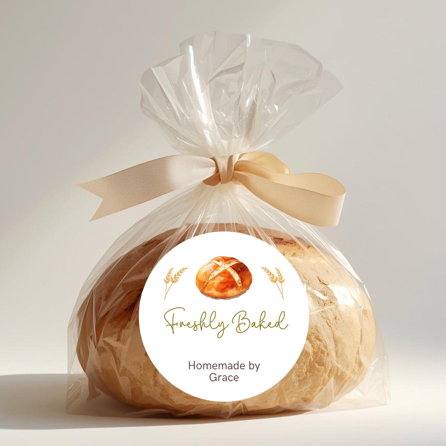 Personalized Freshly Baked Homemade by Stickers, Customized Baked Goods Small Business Bakery Packaging Labels