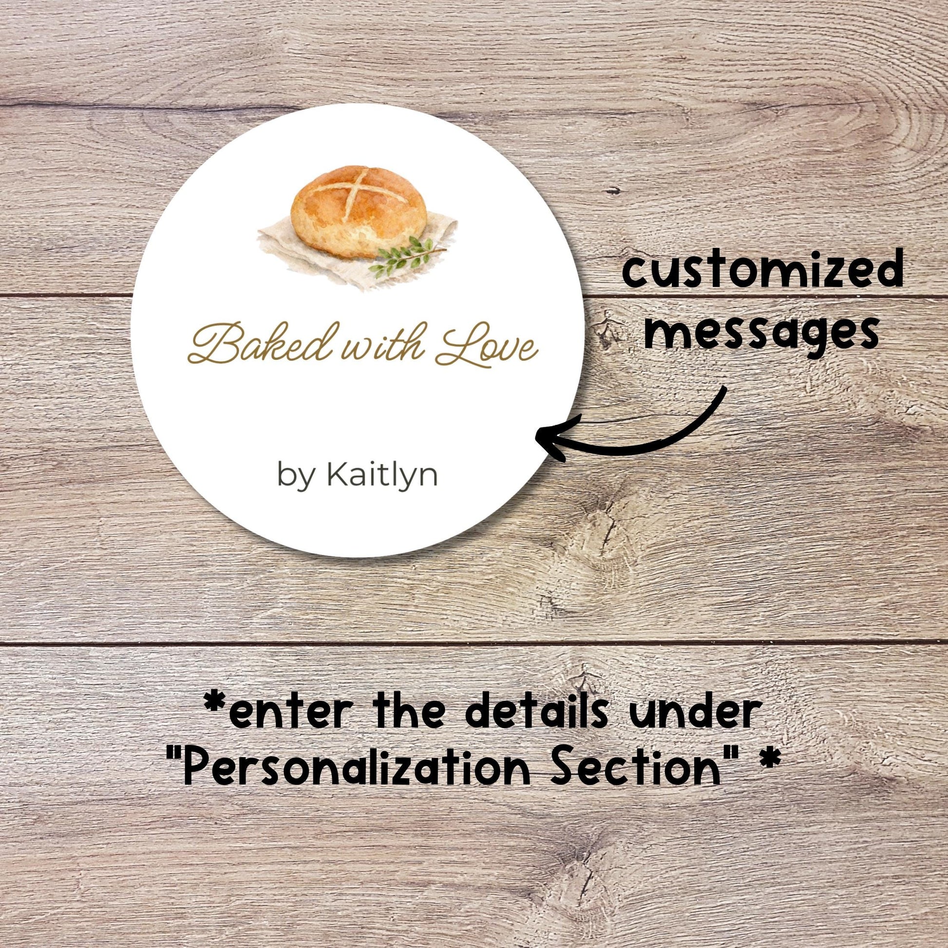 Personalized Homemade with Love Stickers, Customized Baked Goods Small Business Bakery Packaging Labels