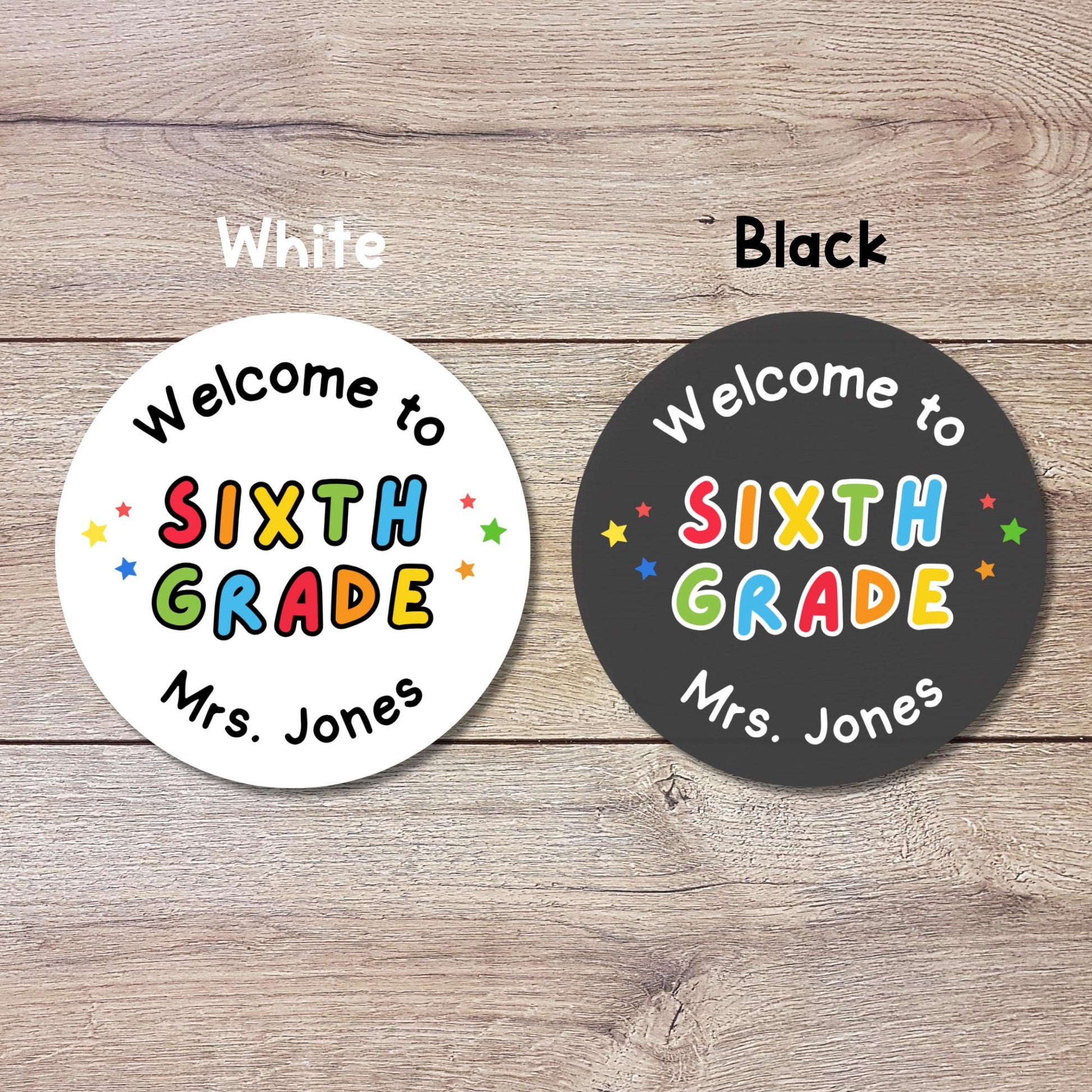 Personalized Back to School Stickers, Welcome to Kindergarten First Grade First Day of School Label Sticker, School Day Teacher Folder Label