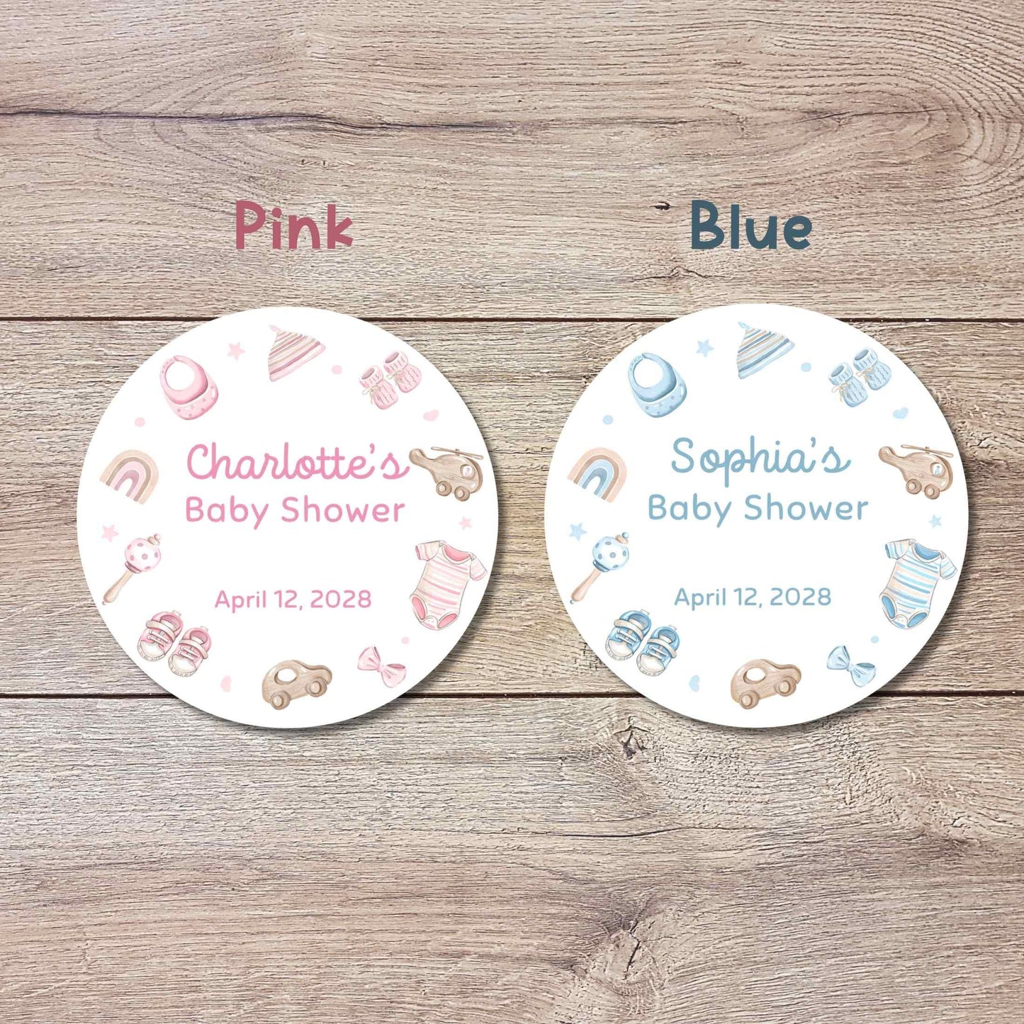Personalized Baby Shower Stickers, Custom Thank You for Showering Girls Boys Baby Sprinkle Labels