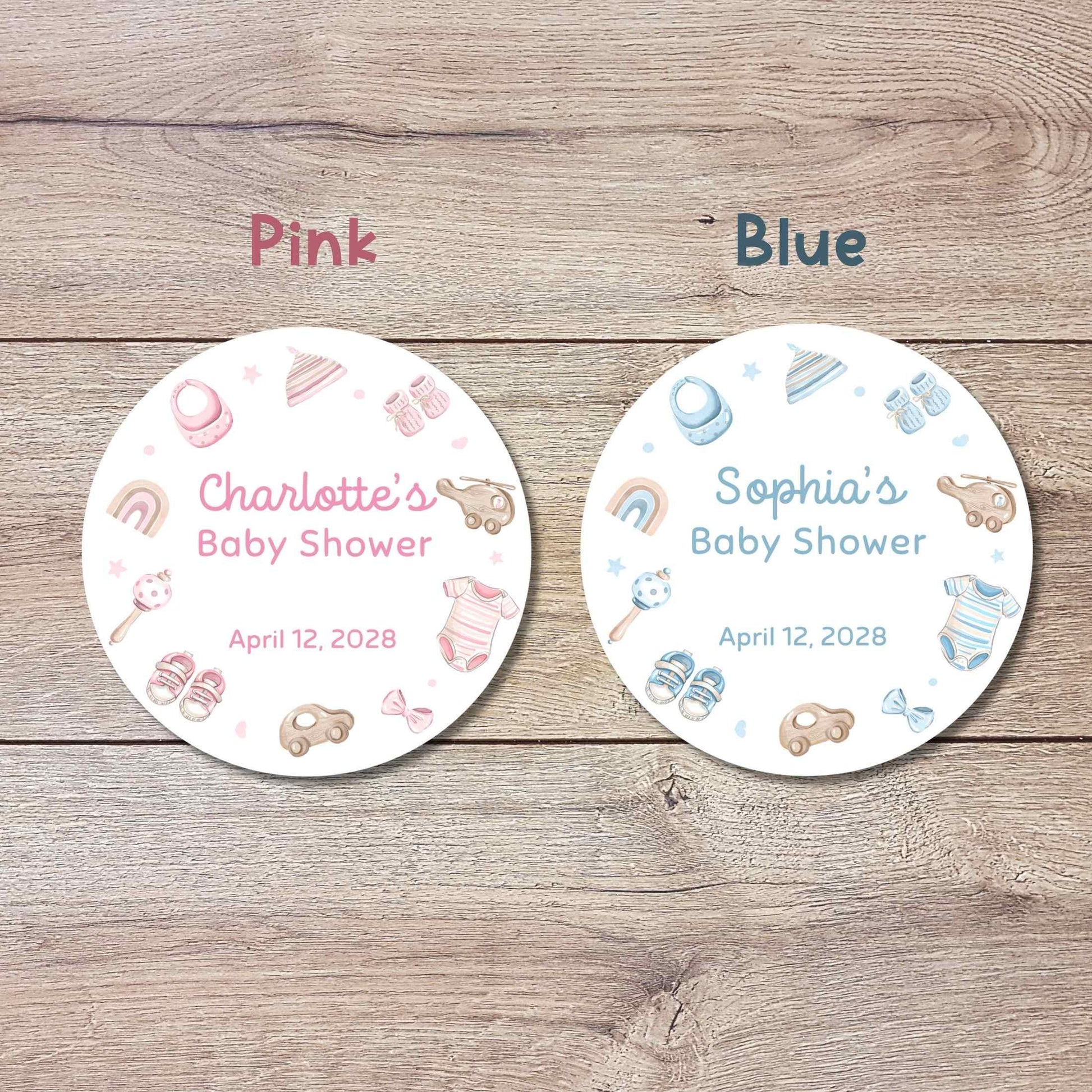 Personalized Baby Shower Stickers, Custom Thank You for Showering Girls Boys Baby Sprinkle Labels
