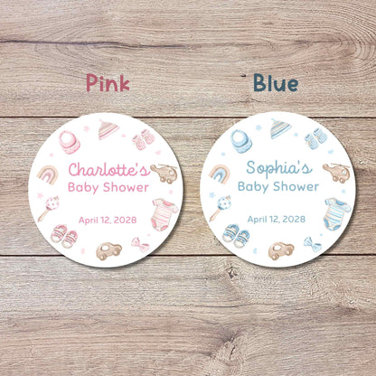 Personalized Baby Shower Stickers, Custom Thank You for Showering Girls Boys Baby Sprinkle Labels