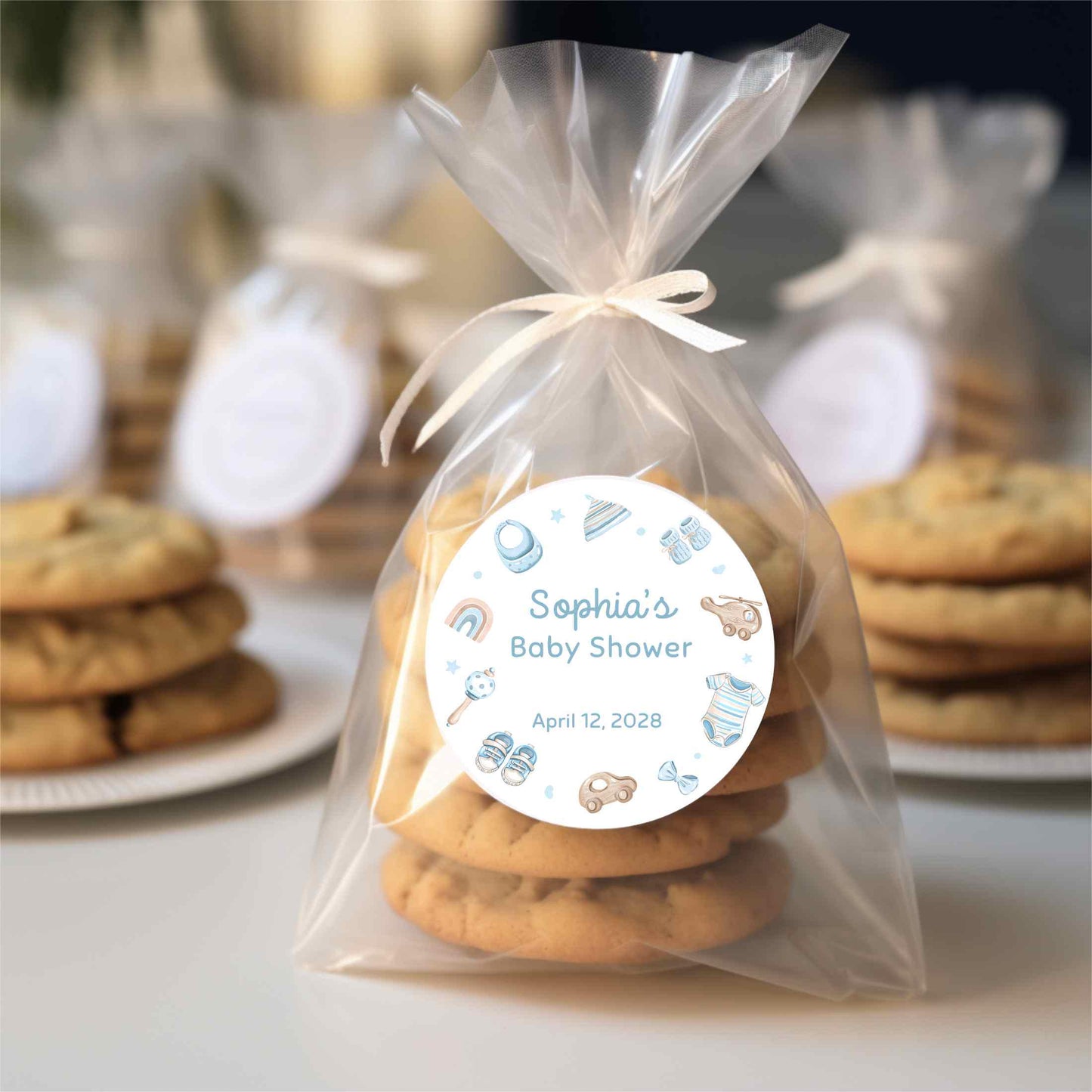 Personalized Baby Shower Stickers, Custom Thank You for Showering Girls Boys Baby Sprinkle Labels