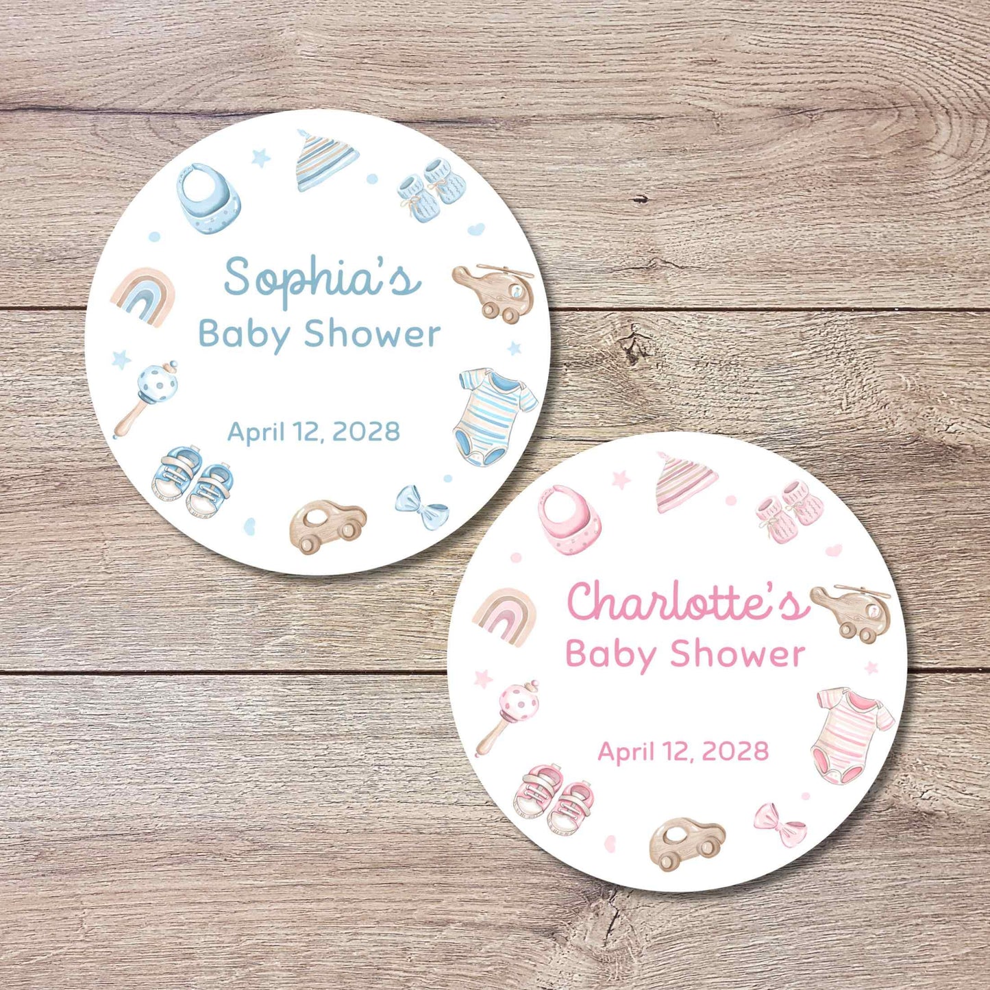 Personalized Baby Shower Stickers, Custom Thank You for Showering Girls Boys Baby Sprinkle Labels