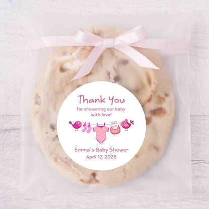 Personalized Baby Shower Stickers, Custom Thank You for Showering Boy Girl Baby Sprinkle Labels