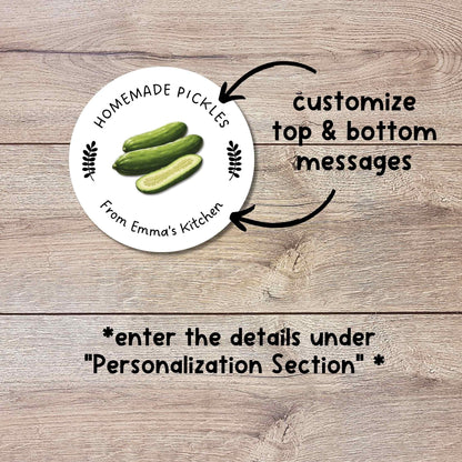 Personalized Dill Pickles Stickers, Custom Homemade Pickle Canning with Date Line Labels