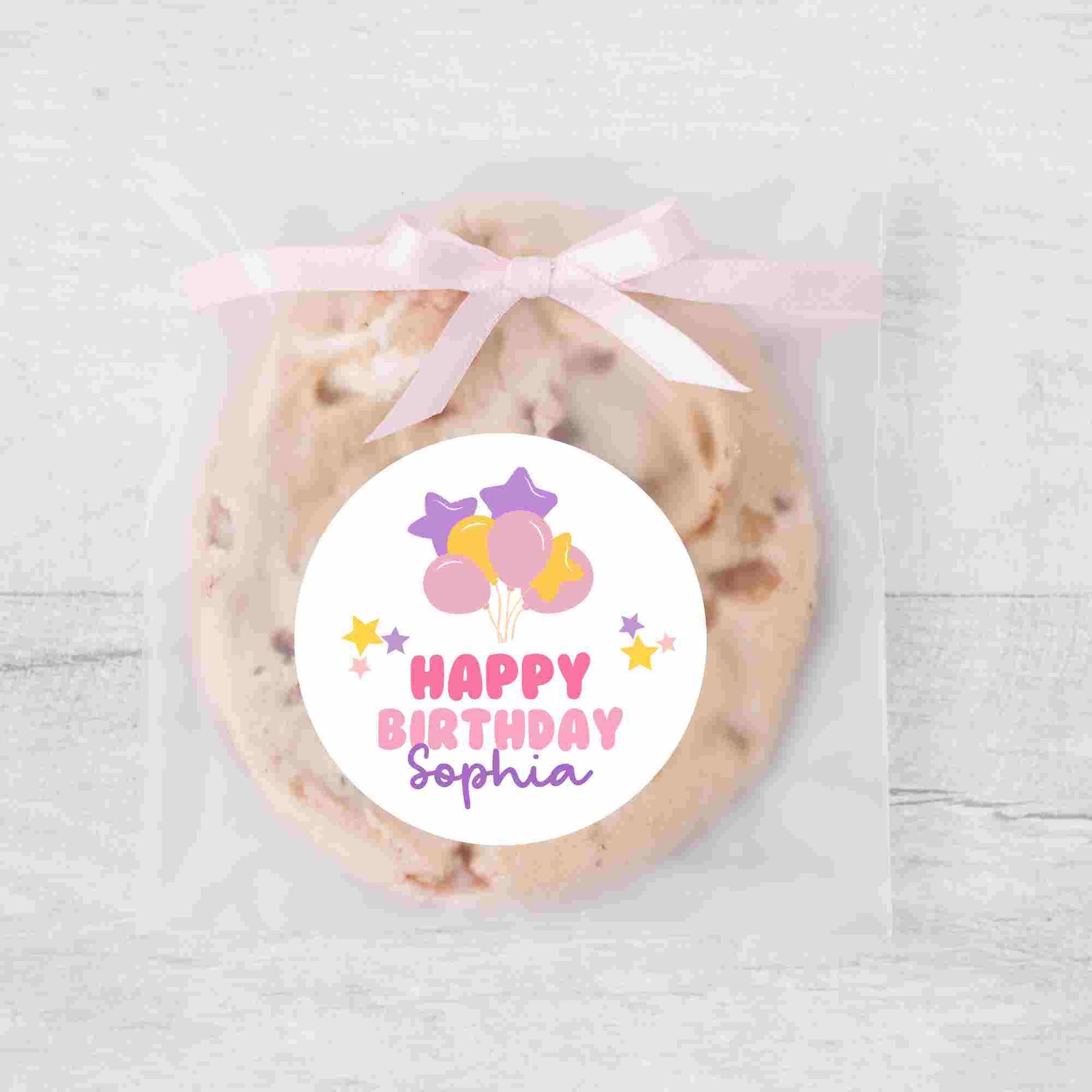 Personalized Happy Birthday Stickers, Custom Thank You Kids All Ages Party Favor Gift Bags Labels
