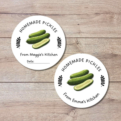 Personalized Dill Pickles Stickers, Custom Homemade Pickle Canning with Date Line Labels