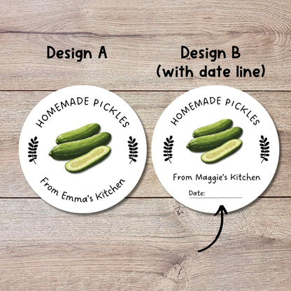Personalized Dill Pickles Stickers, Custom Homemade Pickle Canning with Date Line Labels