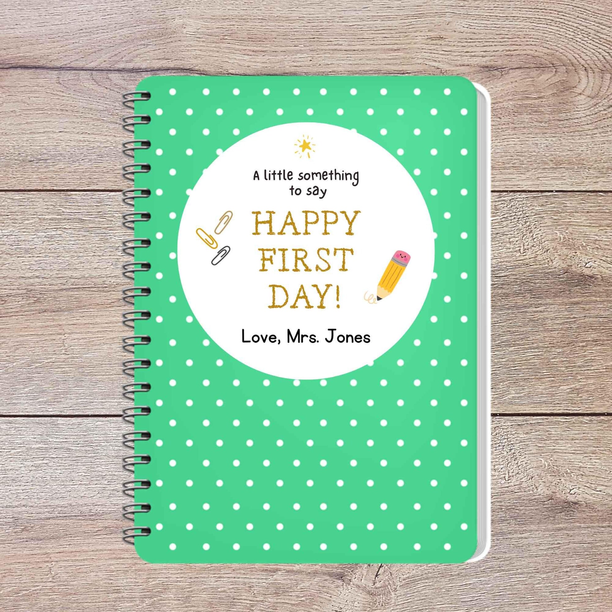 Personalized A Little Something to Say Happy First Day, Welcome Back to School Sticker, Teacher Folder Label for Kindergarten Any Grades