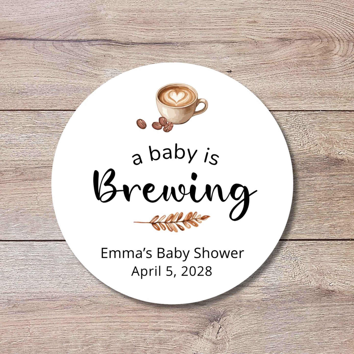 A Baby is Brewing Baby Shower Stickers, Custom Thank You for Showering Labels, Mom to Be Sprinkling Baby Party Favor