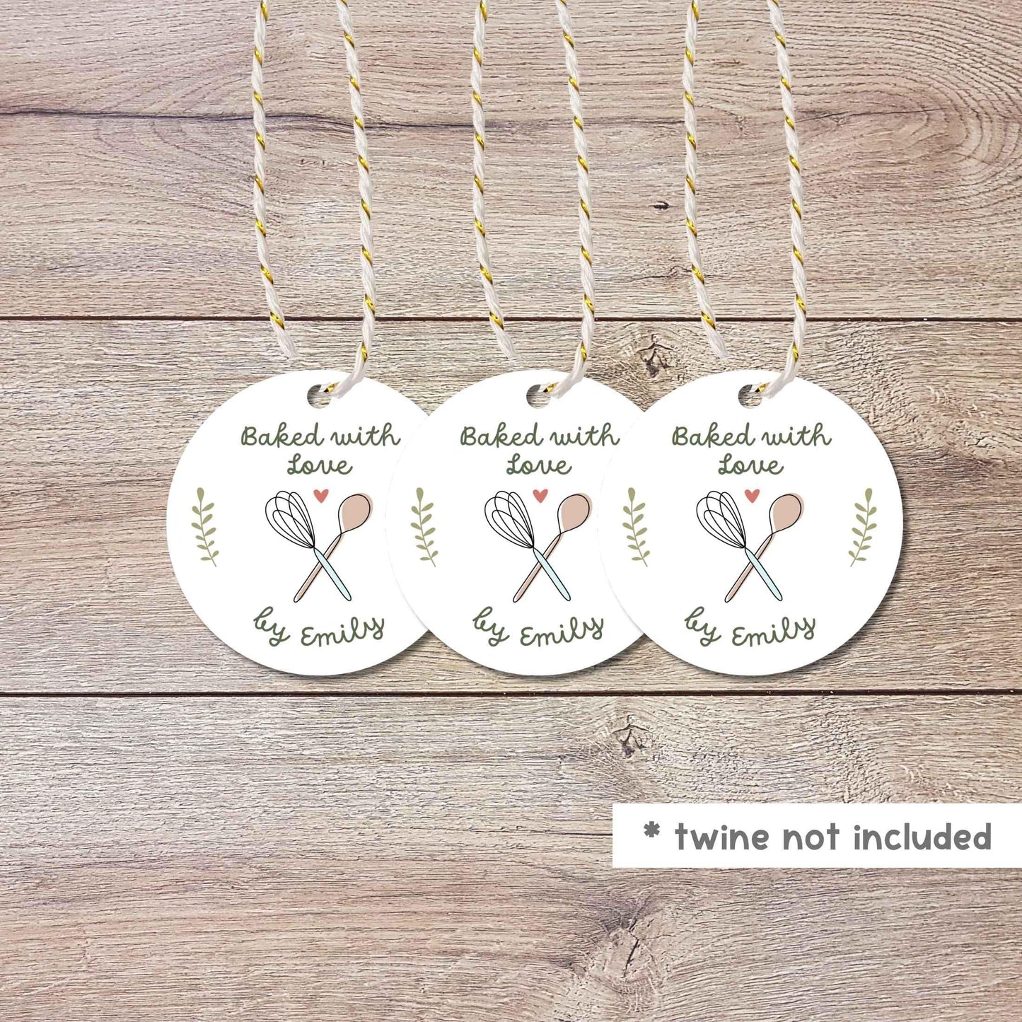 Personalized Baked with Love Gift Tags, Custom Baked Goods Small Business Bakery Packaging Tags