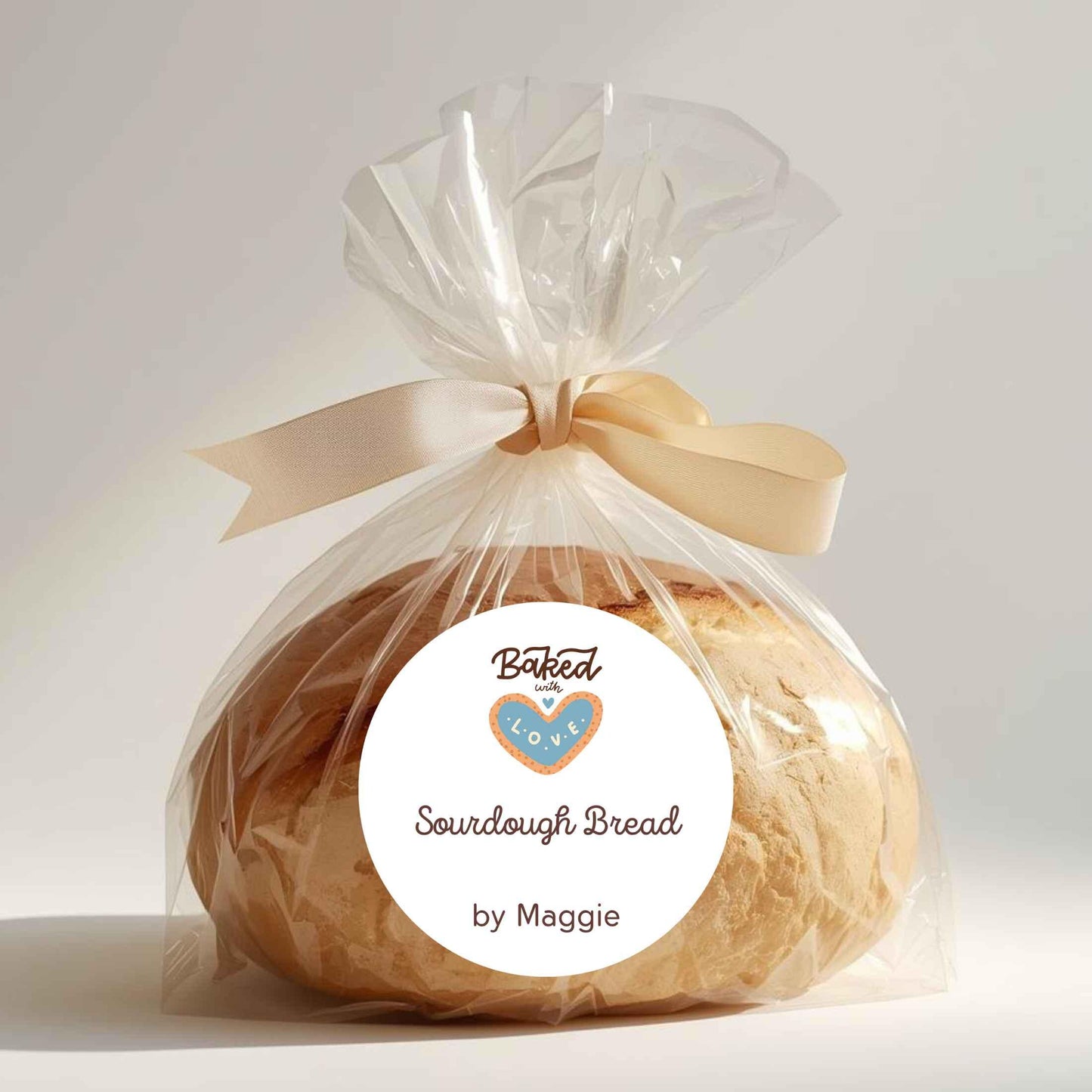 Personalized Baked with Love Stickers, Customized Baked Goods Small Business Bakery Packaging Labels