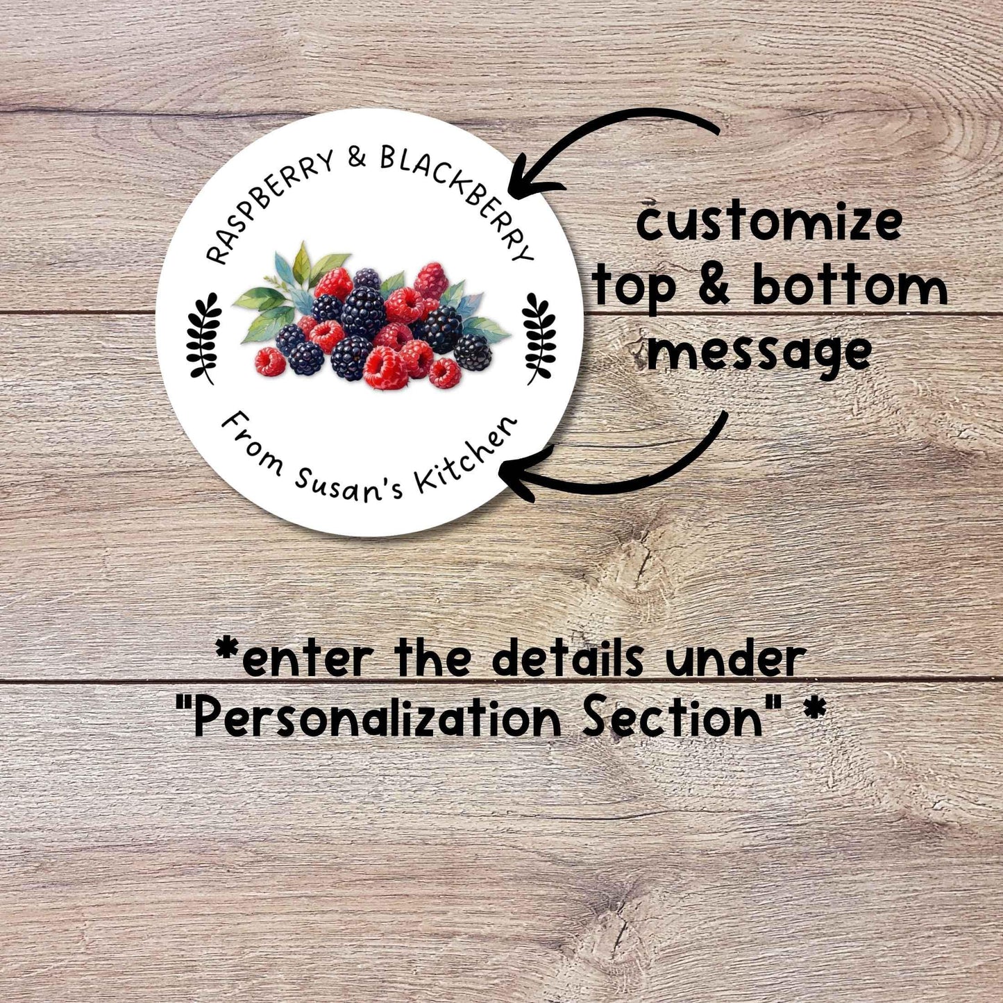 Personalized Raspberry Blackberry Jam Jelly Stickers, Custom Homemade Fruit Canning with Date Line Labels