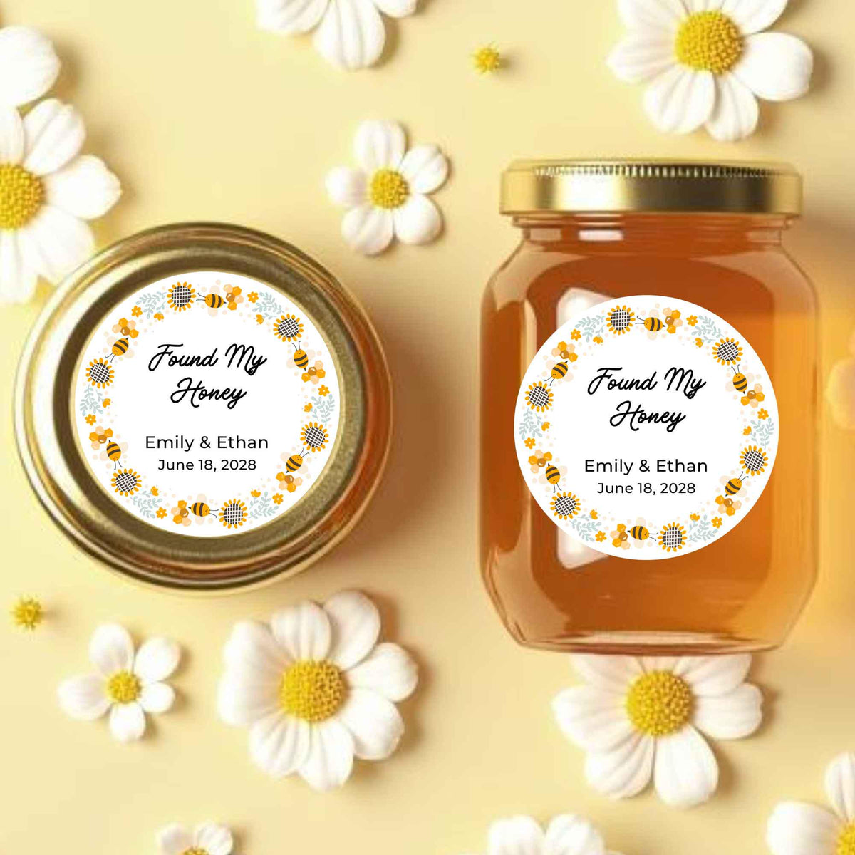 Personalized Found My Honey Sticker, Custom Wedding Bridal Shower Party Favor Labels
