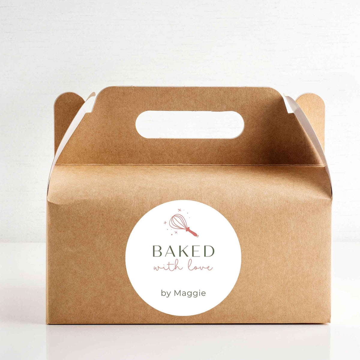 Personalized Baked with Love Stickers, Customized Homemade Baked Goods Small Business Bakery Packaging Labels