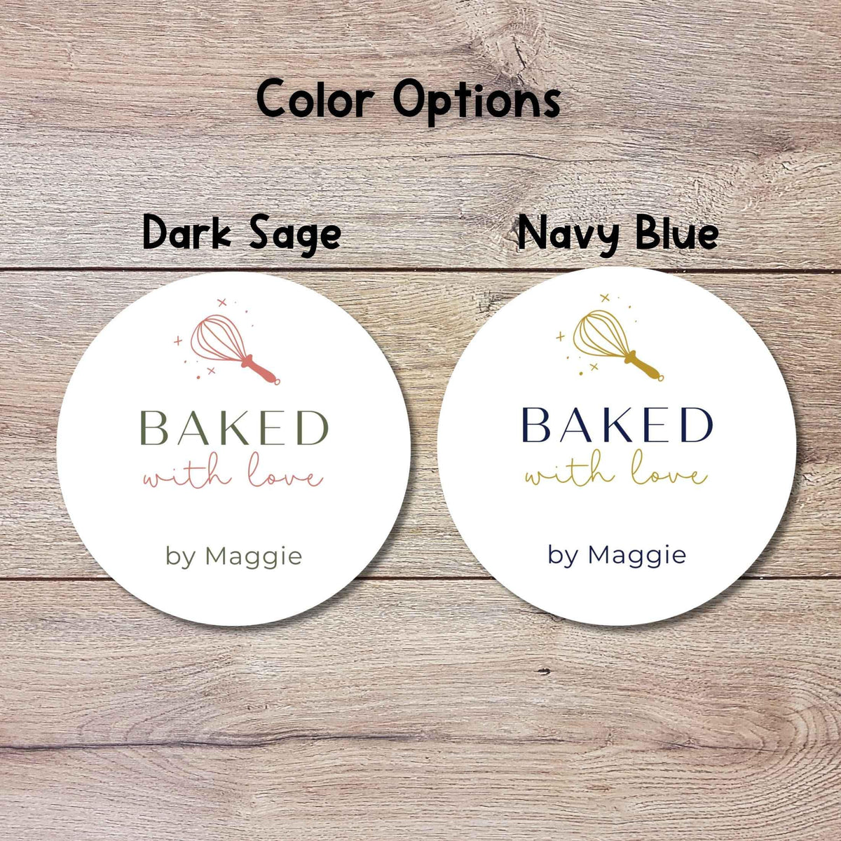 Personalized Baked with Love Stickers, Customized Homemade Baked Goods Small Business Bakery Packaging Labels