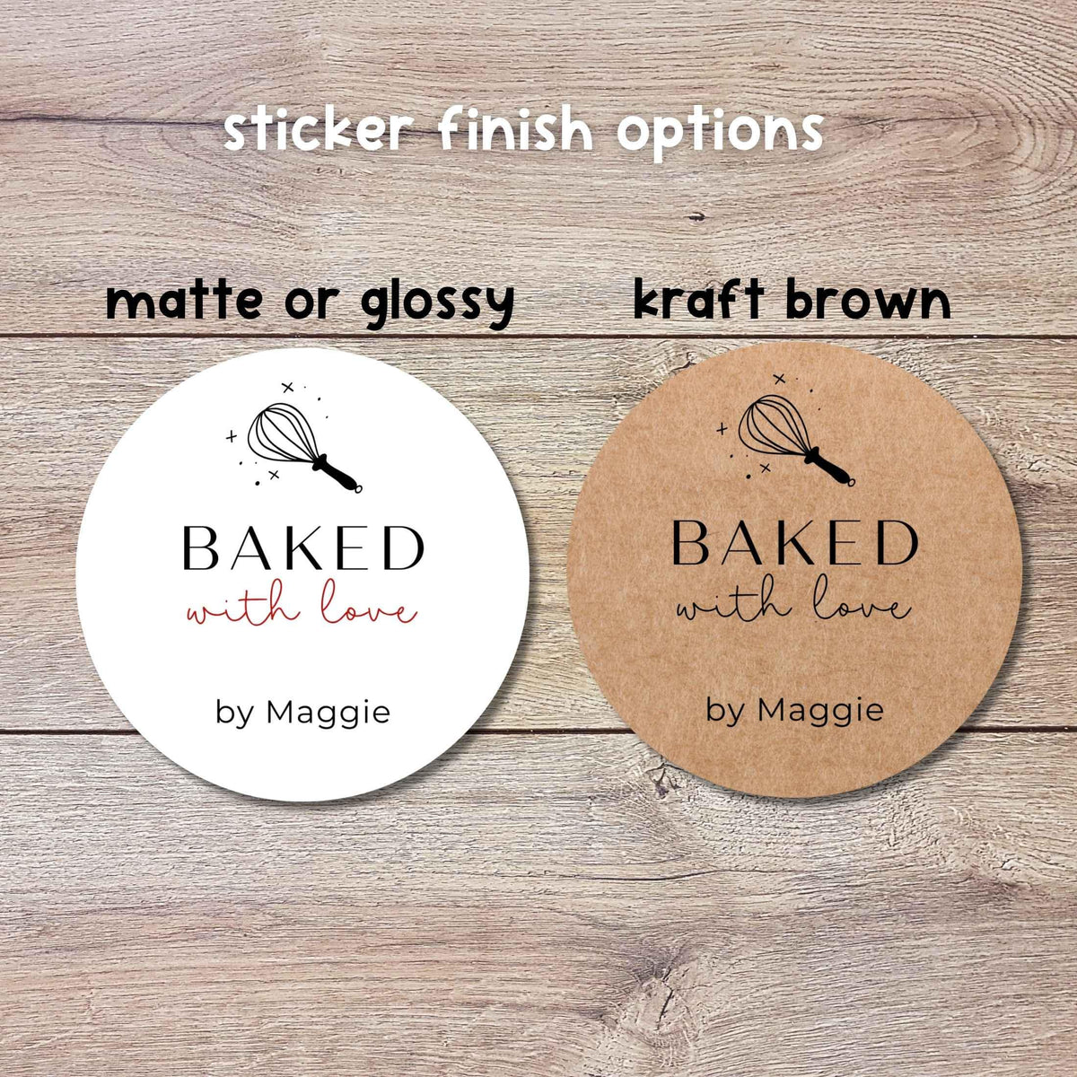Personalized Baked with Love Stickers, Customized Homemade Baking Goods Small Business Bakery Packaging Labels