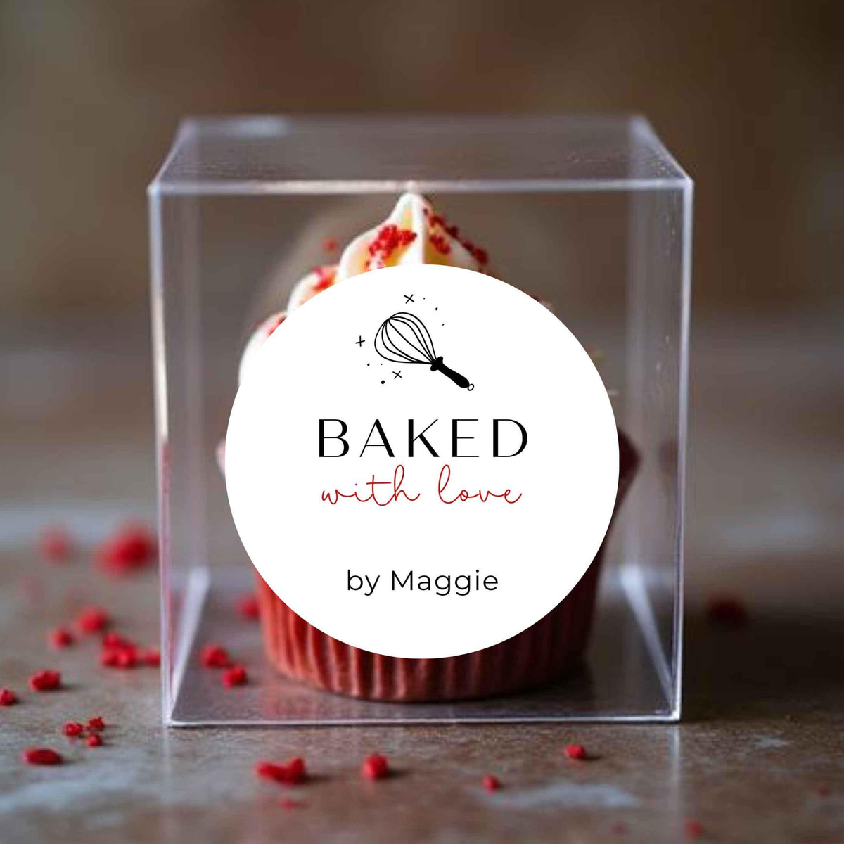 Personalized Baked with Love Stickers, Customized Homemade Baking Goods Small Business Bakery Packaging Labels