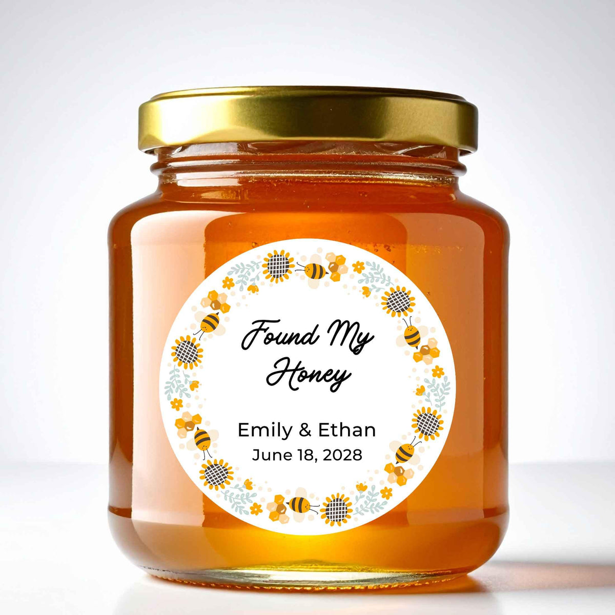 Personalized Found My Honey Sticker, Custom Wedding Bridal Shower Party Favor Labels