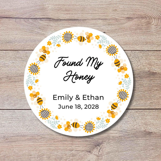 Personalized Found My Honey Sticker, Custom Wedding Bridal Shower Party Favor Labels