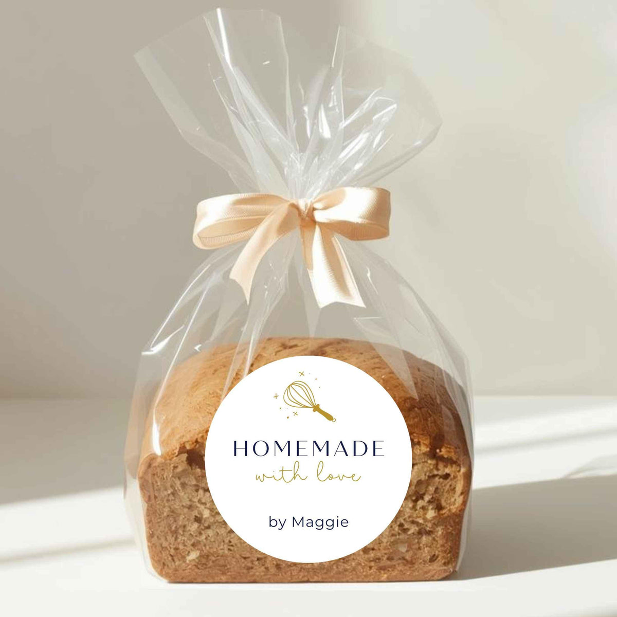 Personalized Baked with Love Stickers, Customized Homemade Baked Goods Small Business Bakery Packaging Labels