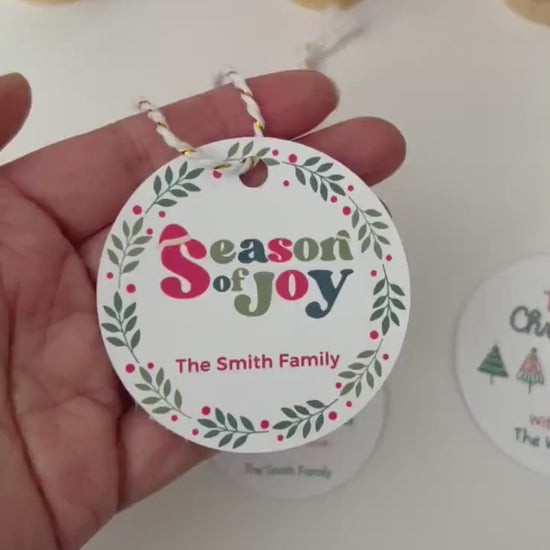 Personalized Christmas Tags, Custom Holiday Gift Tags, Matte Finish, Christmas Goody Bag Party Favor Tags, To and From Gift Tags