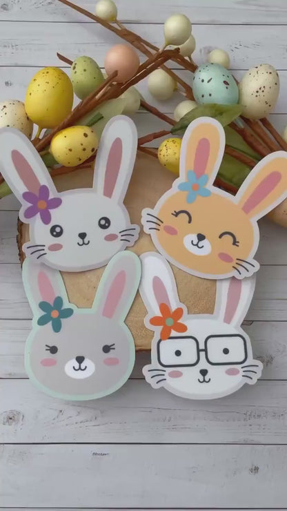 Bunny Rabbit Vinyl Sticker | Glossy Finish | Easter Bunny Sticker | Laptop Sticker | Water Bottle | Animal Sticker | Happy Easter Gift