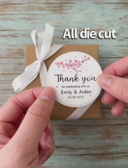 Personalized Floral Save the Date Wedding Stickers, Custom Thank You Labels, Floral Bridal Shower Thank You Sticker, Custom Wedding Sticker