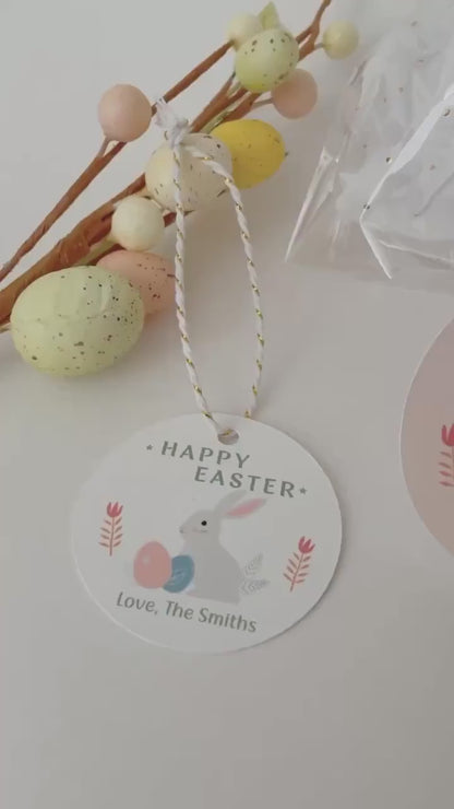 Personalized Easter Gift Tags, Matte Finish, Easter Tags, Easter Favor Treat Bag Tag, Cute Easter Tags, Custom Gift Tags, Easter Bunny Tag