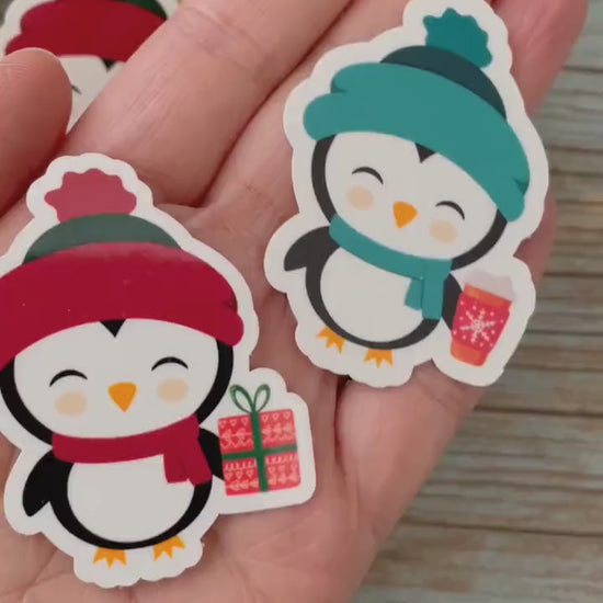 Pick Your Winter Penguin Vinyl Sticker | Glossy Finish | Holiday Winter Sticker, Christmas Sticker, Happy Holidays, Cute Holiday Penguins