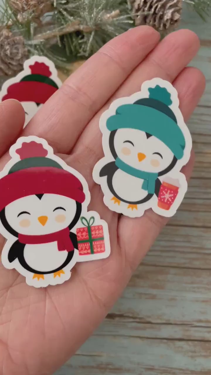 Pick Your Winter Penguin Vinyl Sticker | Glossy Finish | Holiday Winter Sticker, Christmas Sticker, Happy Holidays, Cute Holiday Penguins