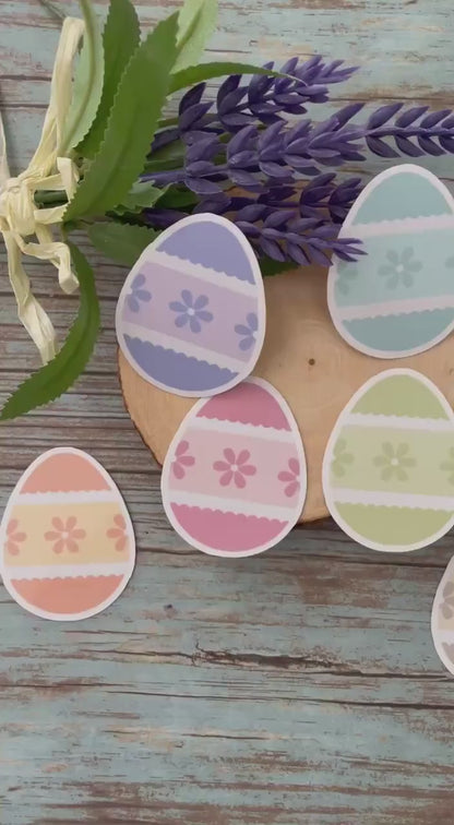 Easter Egg Vinyl Sticker, Easter Egg Basket Vinyl Sticker for Laptop Water Bottle,  Cute Easter Sticker for Easter Basket Favor, Easter Gift