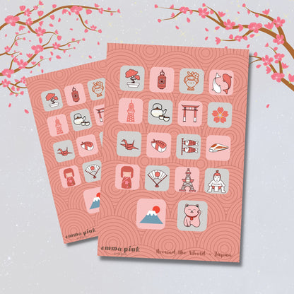 Japan Travel Sticker Sheet