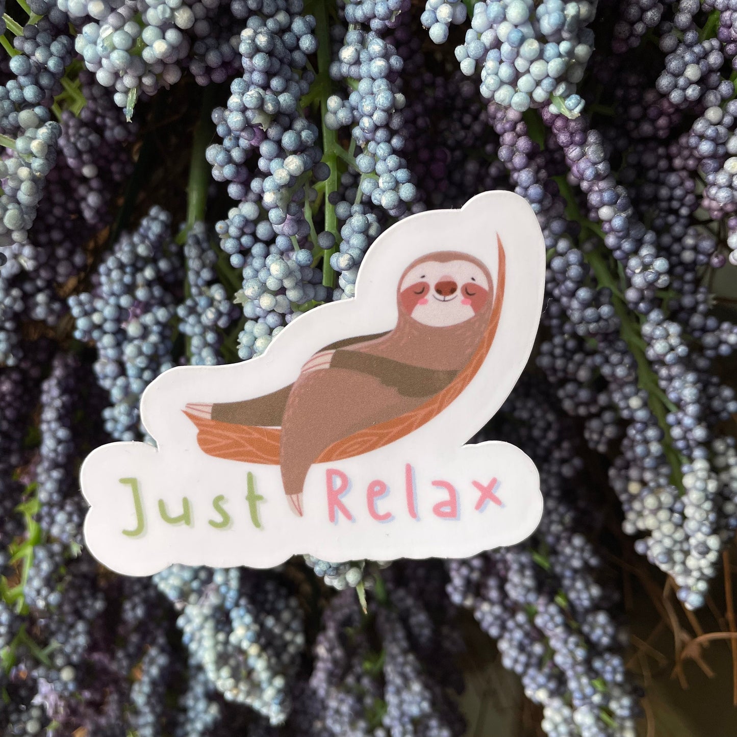 Sloth Just Relax Vinyl Sticker