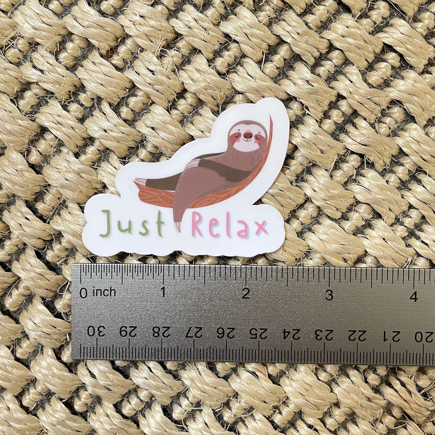 Sloth Just Relax Vinyl Sticker