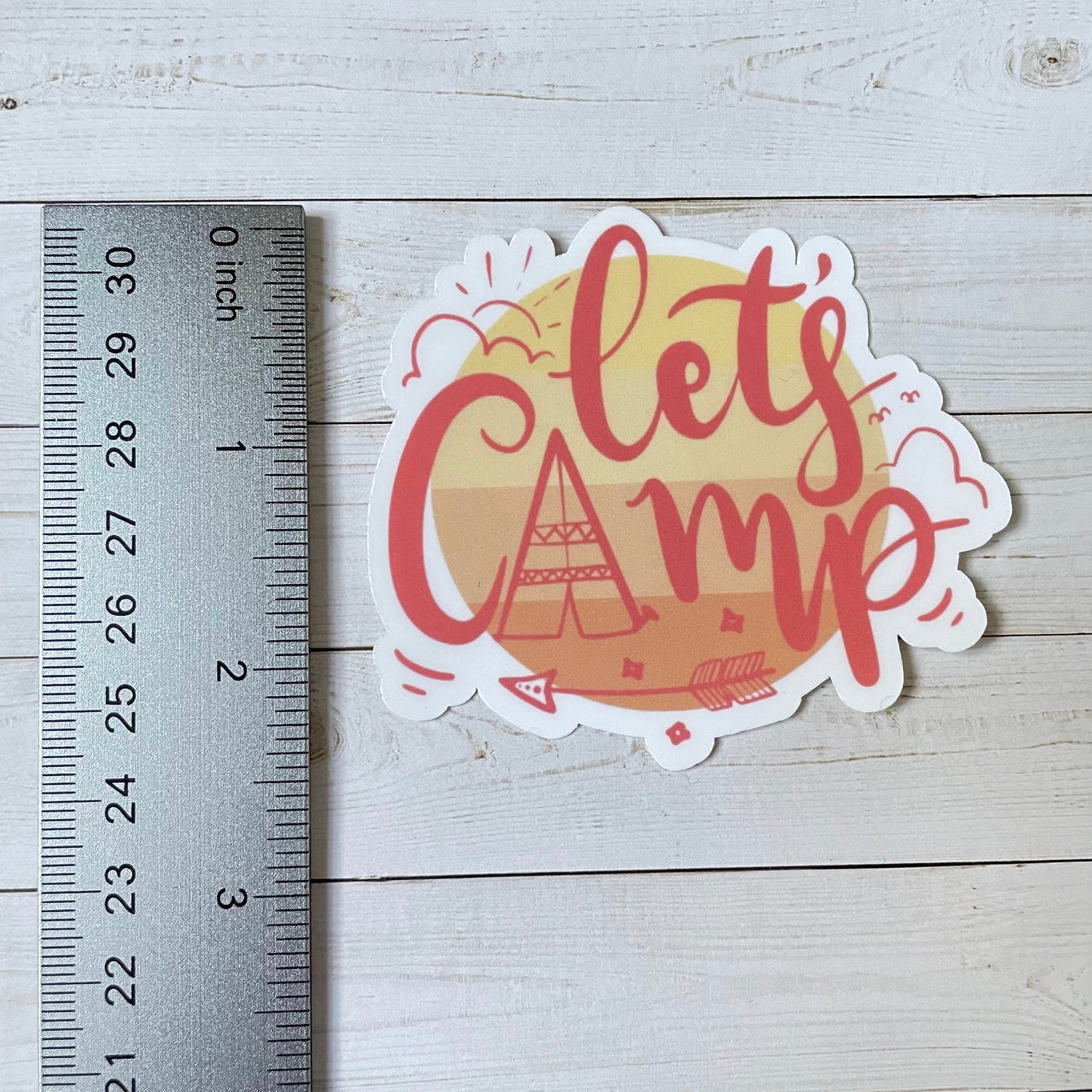 Let's Camp Vinyl Sticker