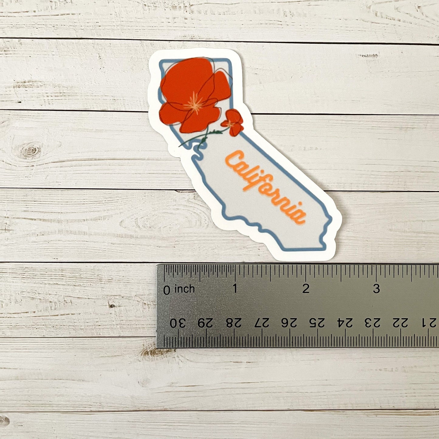 California State Flower Poppy Vinyl Sticker