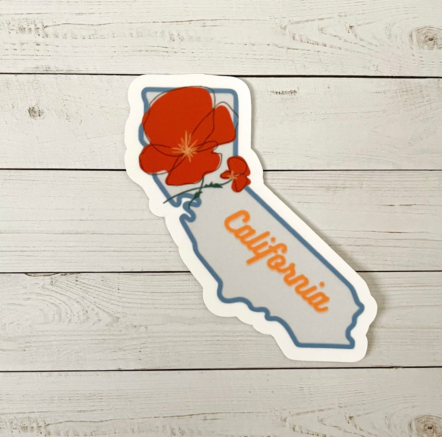 California State Flower Poppy Vinyl Sticker