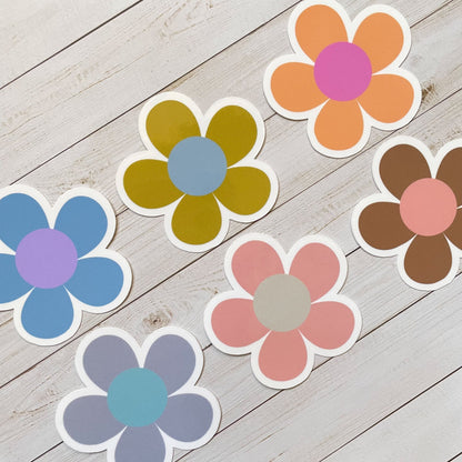 Colorful Daisy Vinyl Sticker Set