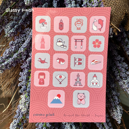 Japan Travel Sticker Sheet