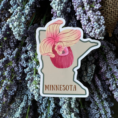 Minnesota State Flower Vinyl Sticker